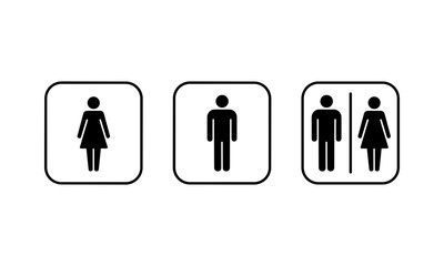 Minimalist Restroom Icons Vector Male Female and Unisex Symbols
