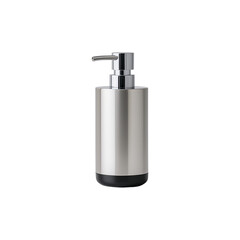Minimalist stainless steel soap dispenser placed png