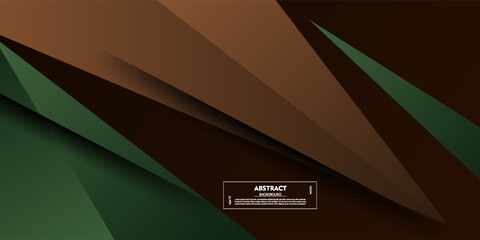 Abstract green and dark brown triangle background. Simple overlapping triangle shape pattern background. Vector Eps10