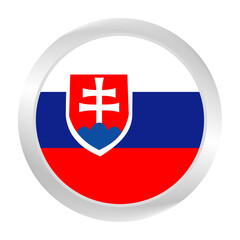 Obraz premium Flag of slovakia. Circle flag icon logo. Round flag. Flag icon. Standard color. Digital illustration. Vector illustration. 