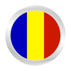 Flag of Romania. Circle flag icon logo. Round flag. Flag icon. Standard color. Digital illustration. Vector illustration.	