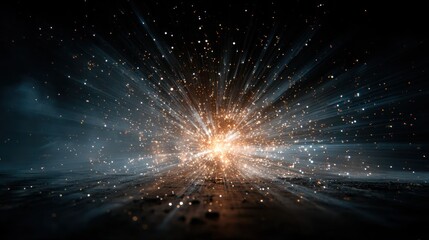 Obraz premium Glowing Sparks Explosion Abstract