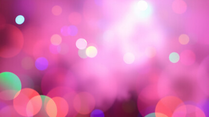 Fototapeta premium Colorful bokeh lights blurred background, vibrant and lively atmosphere effect.