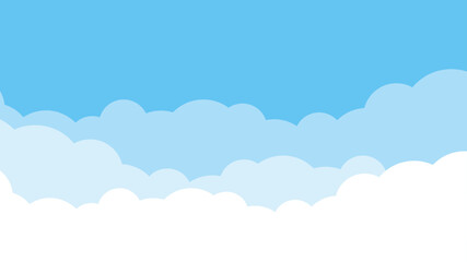 雲　背景　シンプル　ベクター　青空　もこもこ