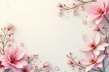 Subtle floral motif, pastel hues, delicate lines, petals, subtle