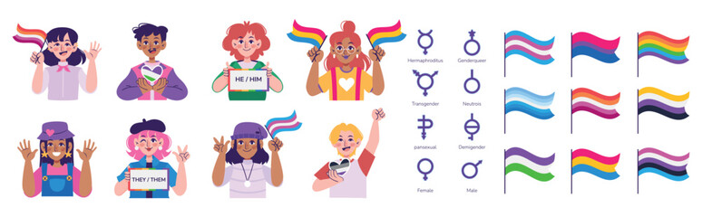 Flat No Binary Gender Element Set