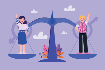 Flat No Binary Gender Equal Rights Composition