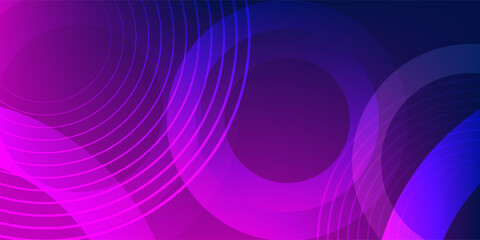 Modern purple background with circle and circle line elements. Vector illustration