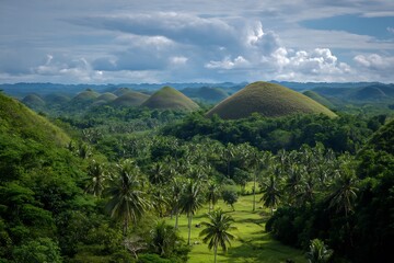 Stunning Philippines Chocolate Hills in Bohol scene  
