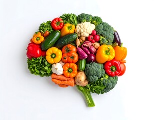 Healthy concept image made of fresh produce on white backdrop. The image is promoting wellness and nutrition