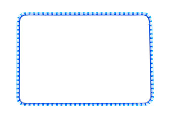 Fototapeta premium LED Light Strip Outline Frame in Blue on White Background
