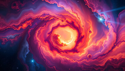 Cosmic nebula swirls, vibrant color explosion, deep space fantasy