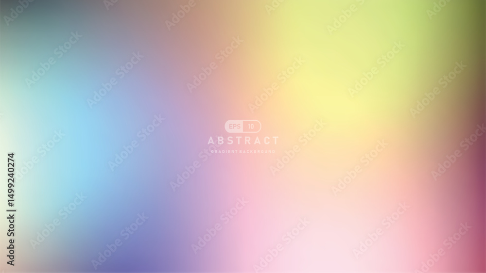Aufkleber abstract pastel colorful gradient background with soft blue, yellow, pink, and green hues blending s