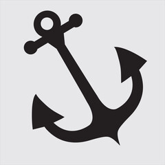 Black Anchor Silhouette Icon and Graphic art