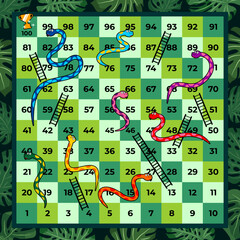 classic snakes and ladders board game vector image illustration © MadeDirgaPepe