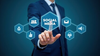 Person touching a social media interface.