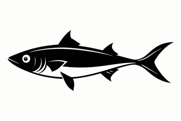 sardine silhouette line art vector illustration with a white background