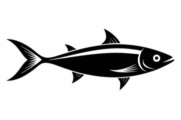sardine silhouette line art vector illustration with a white background