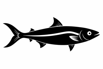 sardine silhouette line art vector illustration with a white background