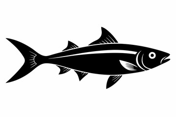 sardine silhouette line art vector illustration with a white background