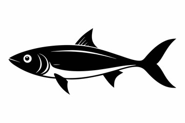 Obraz premium sardine silhouette line art vector illustration with a white background