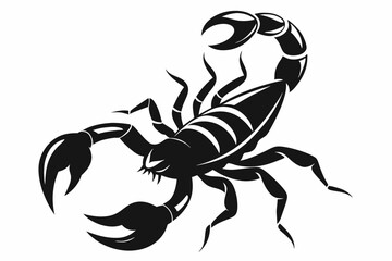 scorpion silhouette line art vector illustration with a white background
