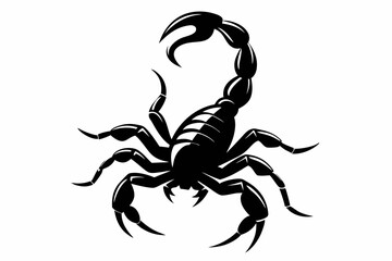 scorpion silhouette line art vector illustration with a white background