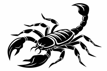 scorpion silhouette line art vector illustration with a white background