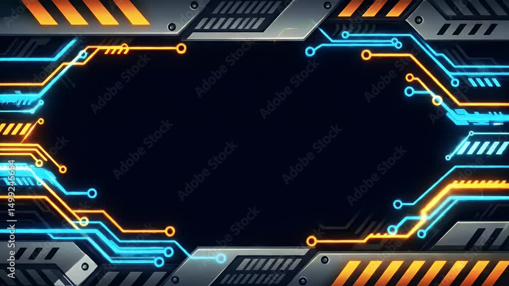 Poster abstract circuit board frame design animation