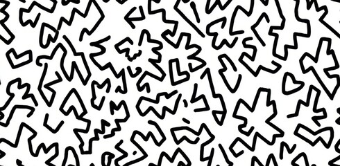 Abstract black line pattern on white background.