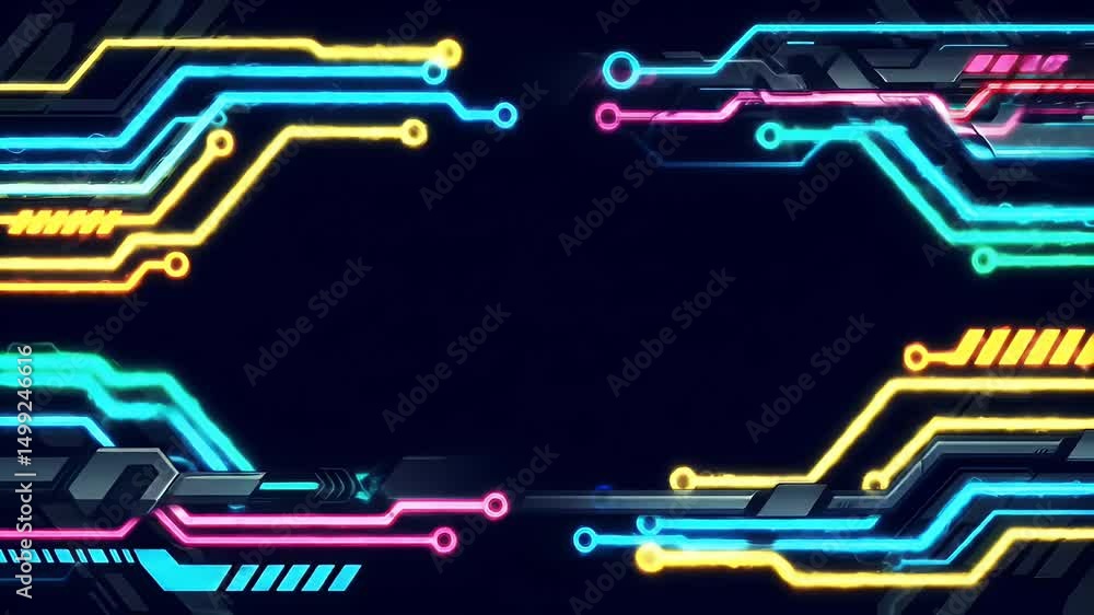 Poster abstract futuristic circuit board animation background