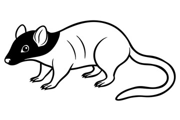 shrew silhouette line art vector illustration with a white background