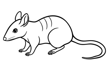 Fototapeta premium shrew silhouette line art vector illustration with a white background