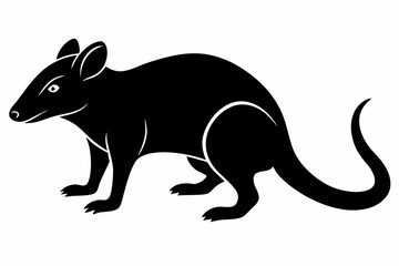shrew silhouette line art vector illustration with a white background