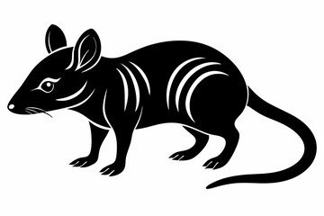 shrew silhouette line art vector illustration with a white background