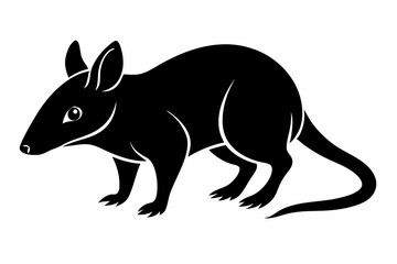 shrew silhouette line art vector illustration with a white background