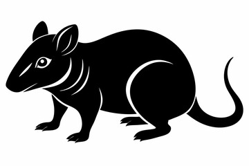 shrew silhouette line art vector illustration with a white background
