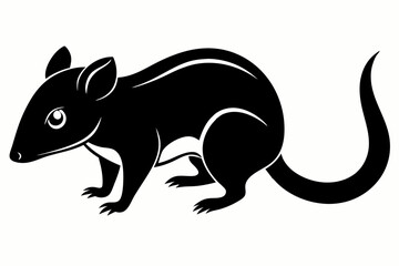 shrew silhouette line art vector illustration with a white background