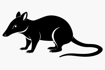 shrew silhouette line art vector illustration with a white background