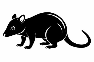 shrew silhouette line art vector illustration with a white background