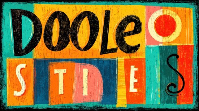 Abstrakcyjny projekt graficzny z napisem "Doole Stiles"
