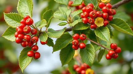 Fototapeta premium Crataegus Reverchonii Var Mohrii - Hardy Hawthorn Tree