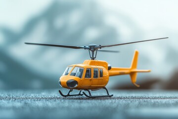 Miniature Yellow Helicopter Detailed Model Aviation Toy Scale Replica Collector s Item Kids Play Aircraft Rotary Wing