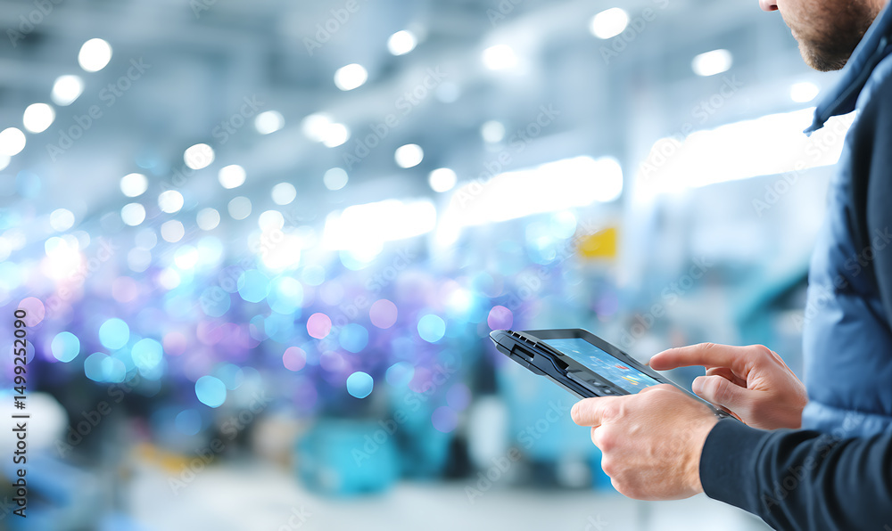 Aufkleber inventory management system in use with scanner technology in a business environment.