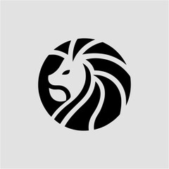 lion king sillhouette mascot icon logo
