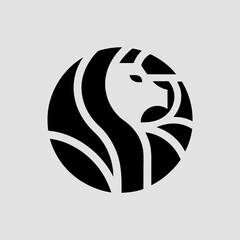 lion king sillhouette mascot icon logo