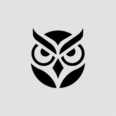 owl sillhouette mascot icon logo