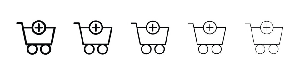 Add to cart icon or logo illustration outline black style