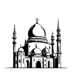 silhouette of mosque