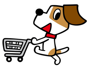 ジャックラッセルテリア犬キャラクター　カートでお買い物